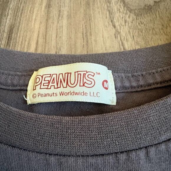 Vintage Peanuts Snoopy T-Shirt Men's Size M Gray Stained 1990s Geek Chic - Picture 4 of 6
